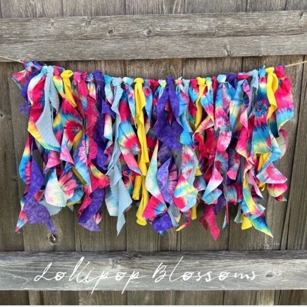 Colorful Tie-Dye Fabric Garland